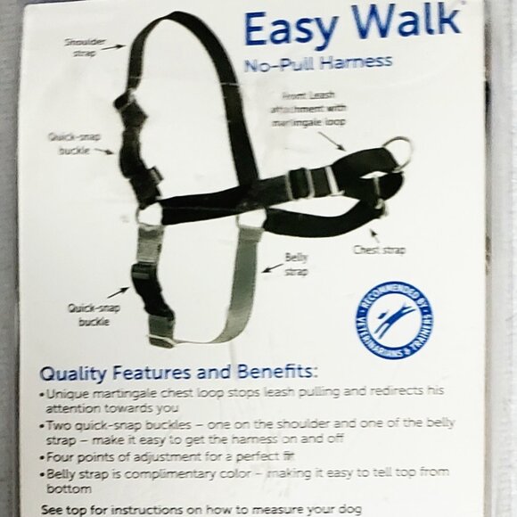 PetSafe~ Easy Walk No-Pull Dog Harness- Helps Prevent Pulling on Walks- MED- BLK - Picture 8 of 14